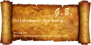 Goldhammer Barbara névjegykártya